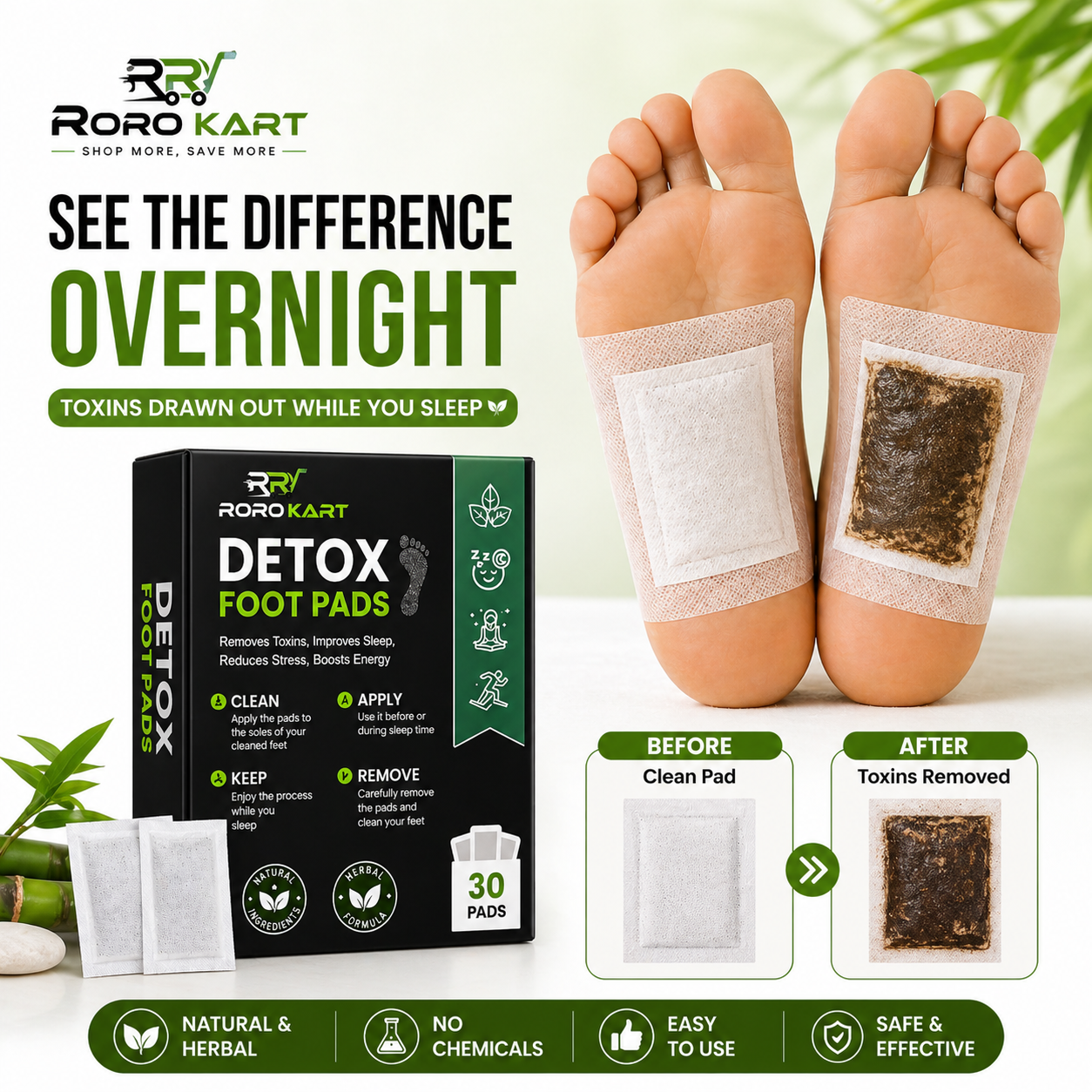 RoroKart Foot Detox Patch - Best Diabetes Relief Patch For Your Health