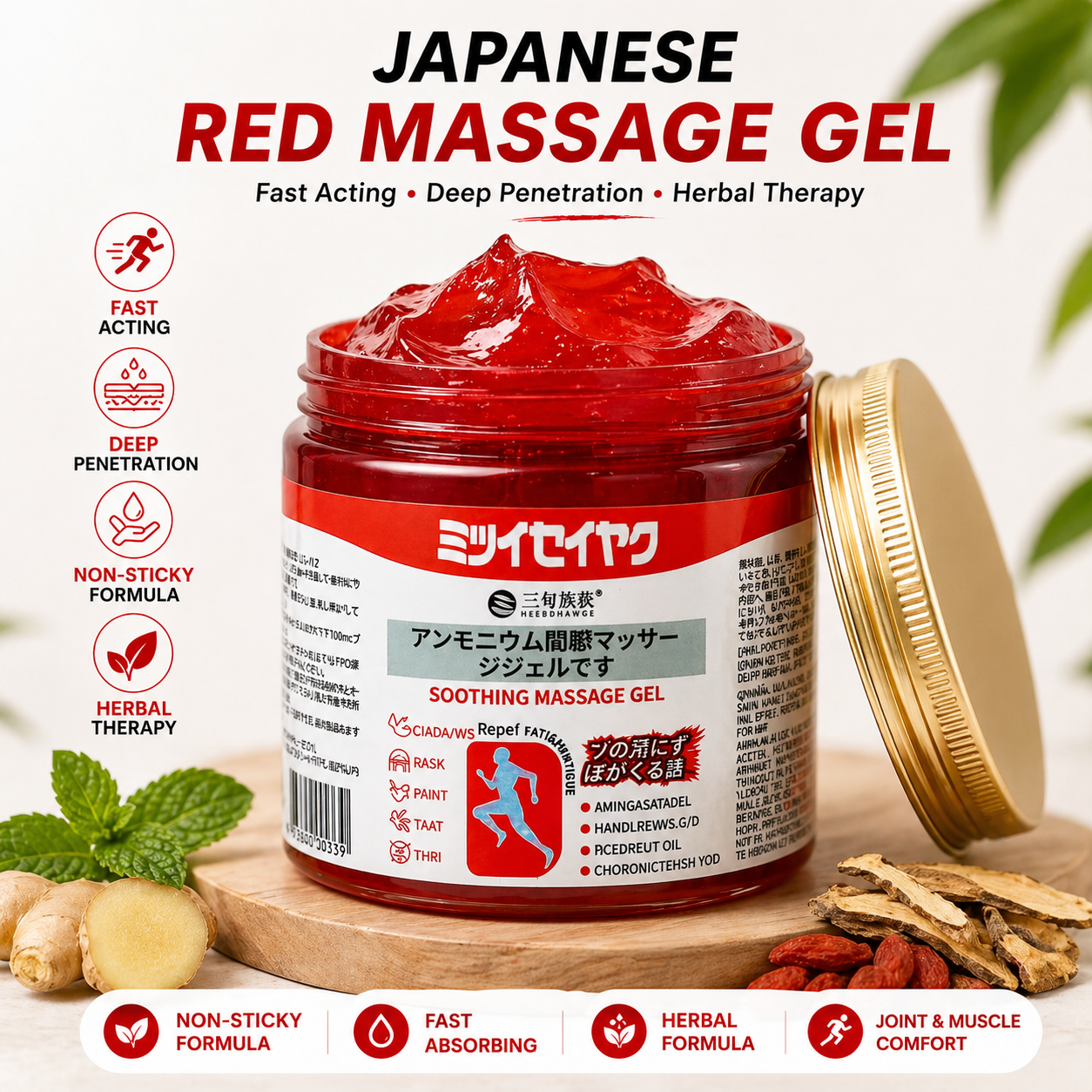 Japanese Red Massage Gel – Fast Pain Relief for Joints & Muscles